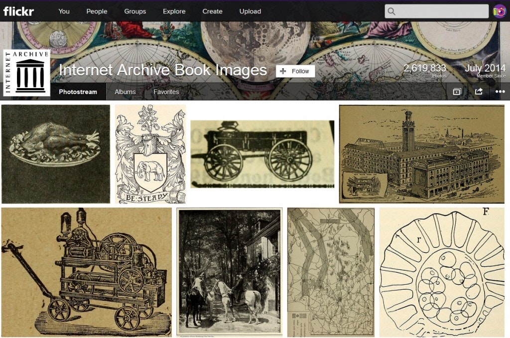 Screenshot of IA Book Images on Flickr