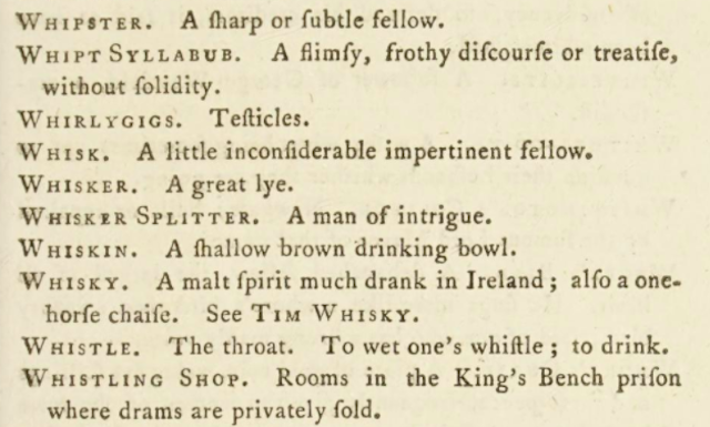 A Classical Dictionary of the Vulgar Tongue (1788)
