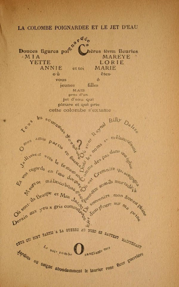 Apollinaire Calligrammes