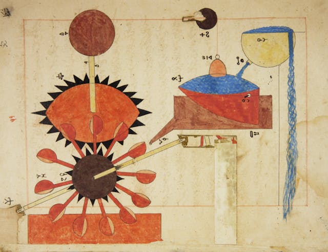 Manuscript of Ismail al-Jazarī’s Ingenious Mechanical Devices (ca. 17th century)