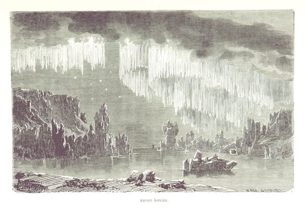 illustration of aurora borealis northern lights