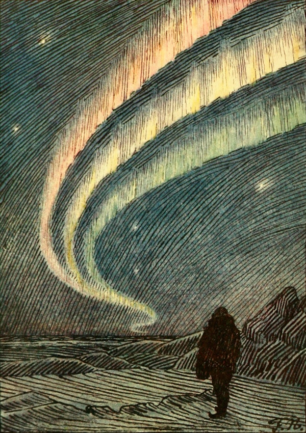illustration of aurora borealis northern lights