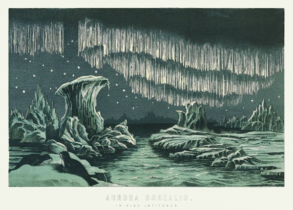 illustration of aurora borealis northern lights