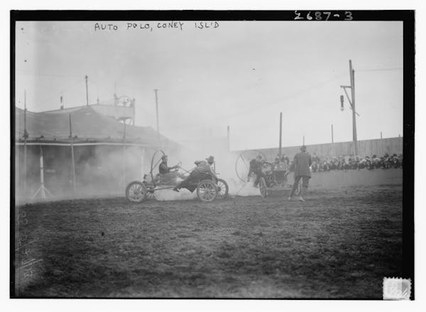 Photograph of auto polo match