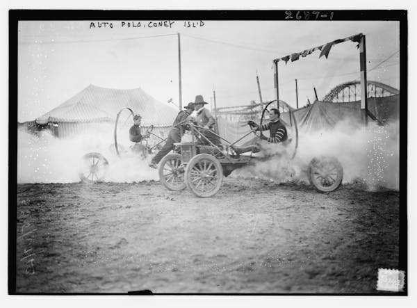 Photograph of auto polo match