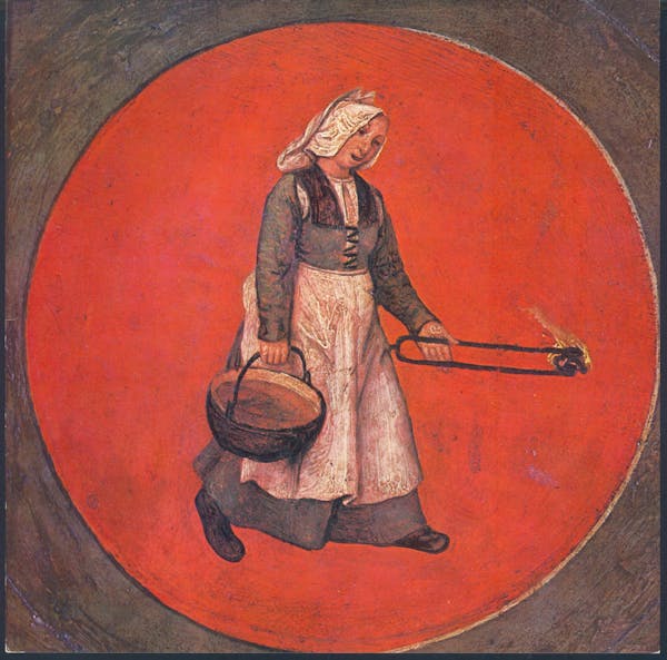 Painting of proverb on roundel