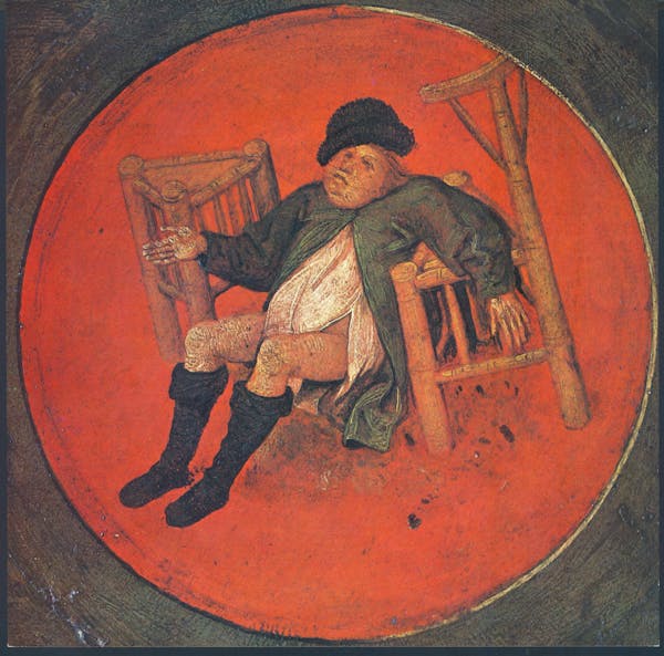 Painting of proverb on roundel