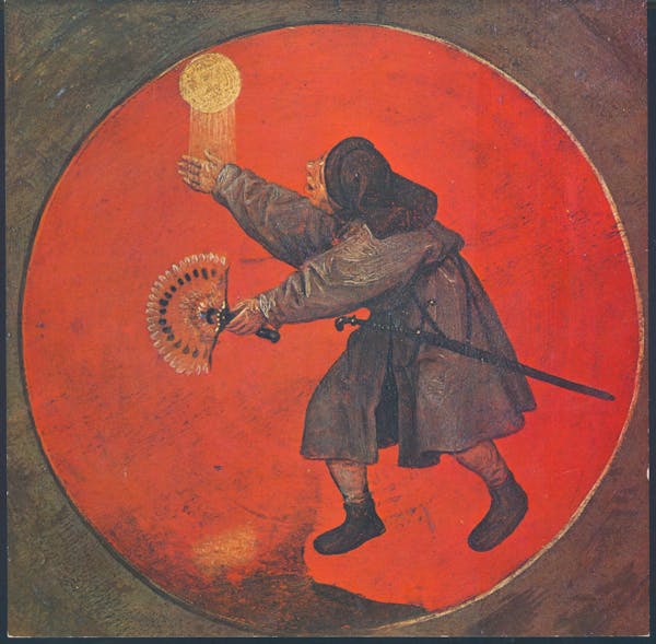 Painting of proverb on roundel