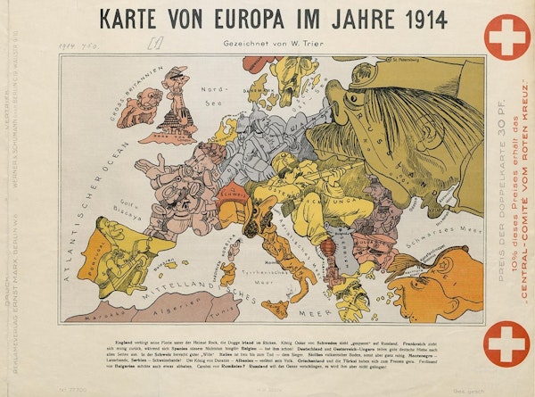 Cartoon Map Of Europe In 1914 The Public Domain Review