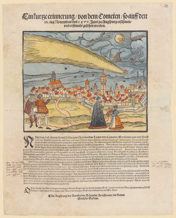 16th-century broadside showing strange sky phenomena