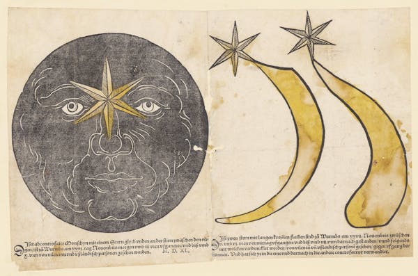 16th-century broadside showing strange sky phenomena