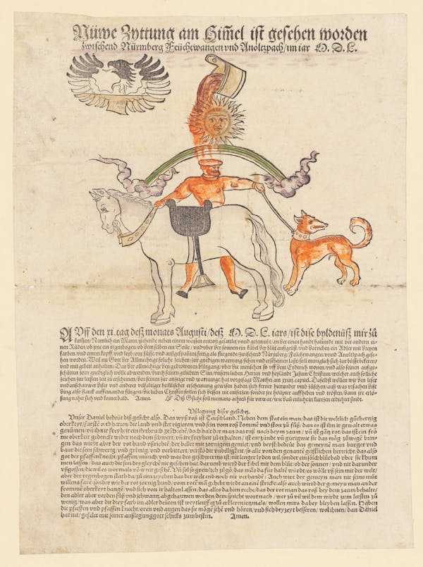 16th-century broadside showing strange sky phenomena