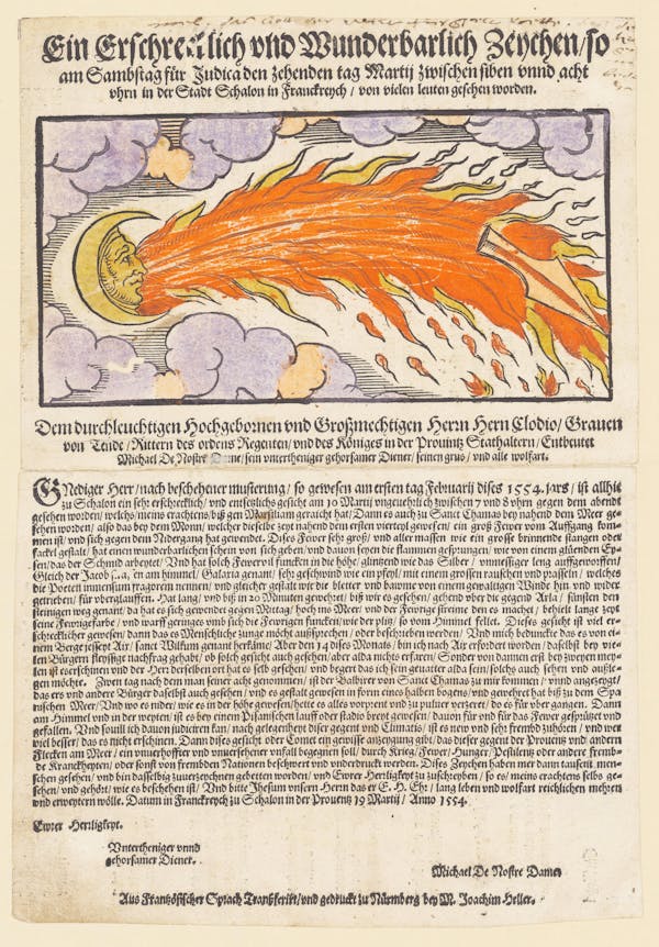 16th-century broadside showing strange sky phenomena