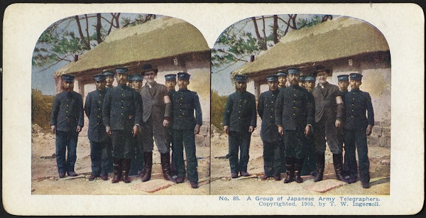 A group of Japanese army telegraphers