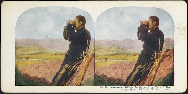Japanese officer looking into Port Arthur