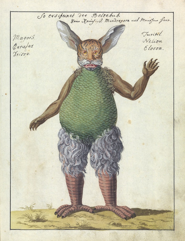 L0076362 Illustration of Beelzebub, MS 1766