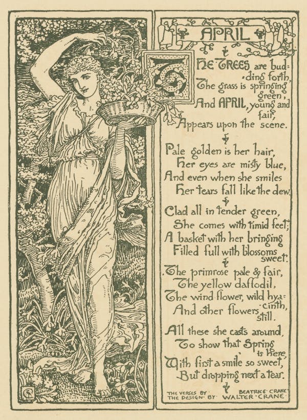 Illustration and poem of personified month