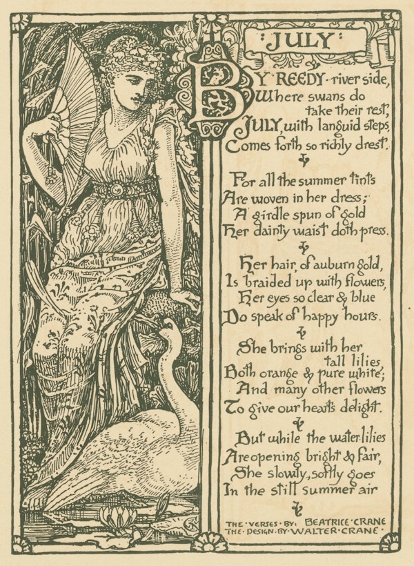 Illustration and poem of personified month