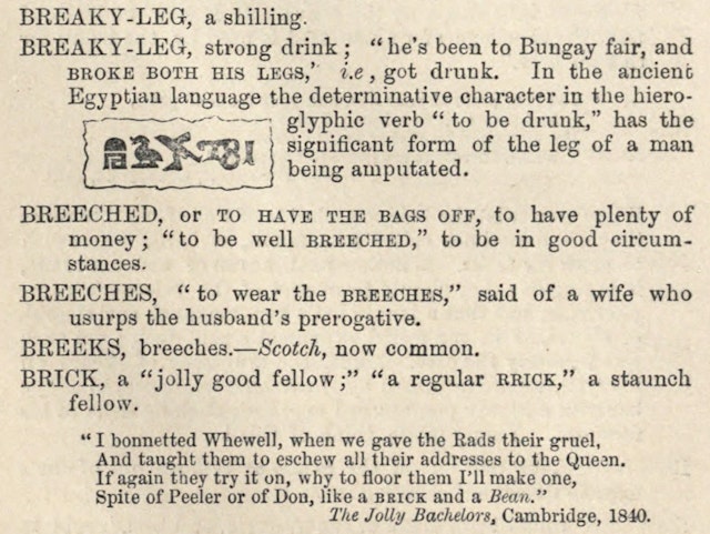 *A Dictionary of Modern Slang, Cant, and Vulgar Words* (1860)