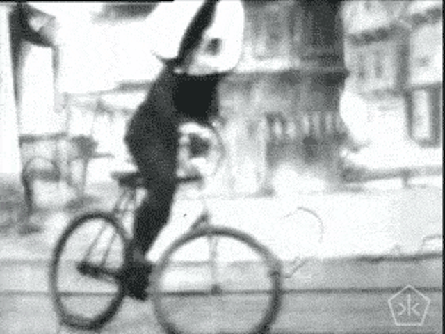 Edison’s backwards bicycle rider (1899)