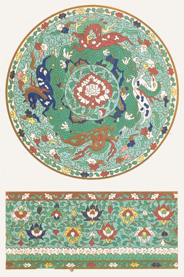 Illustration from a book showing chinese design