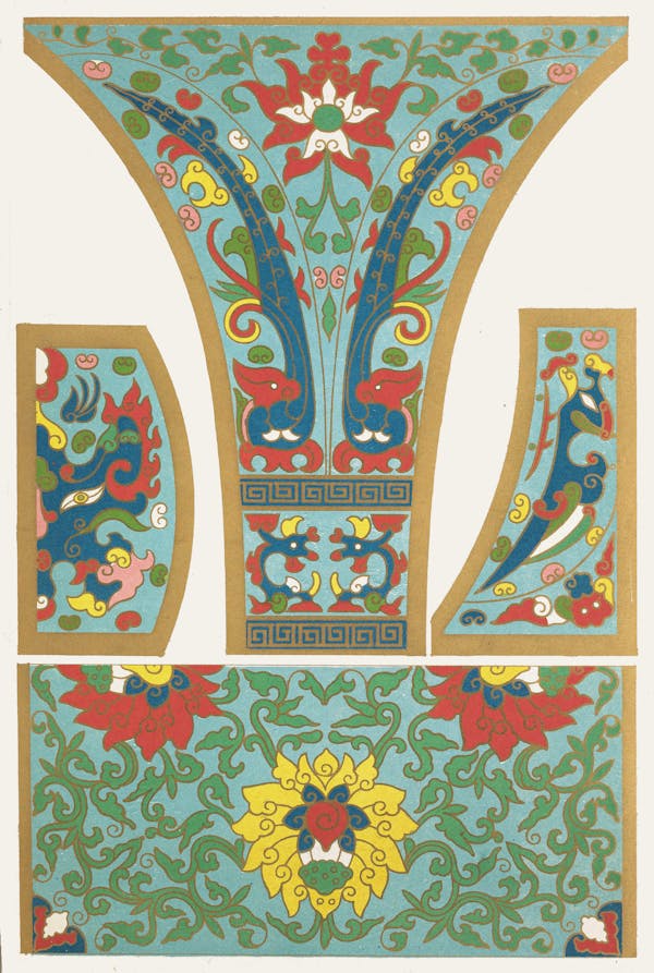 Illustration from a book showing chinese design