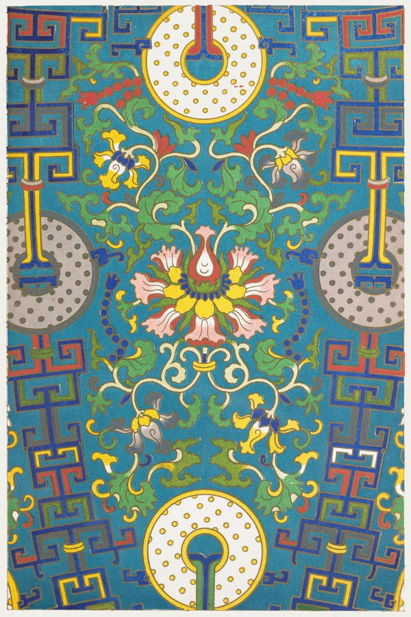 Illustration from a book showing chinese design