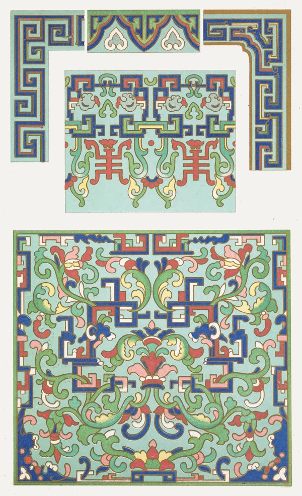Illustration from a book showing chinese design