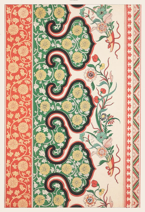 Illustration from a book showing chinese design