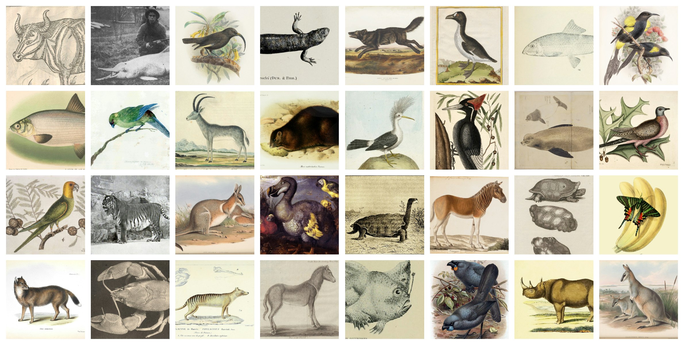 extinct animals list in the world