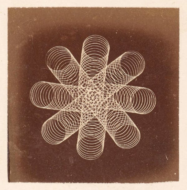  Albumen silver print of ornamental lathe turning