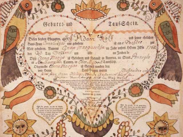 Fraktur Folk Art (ca. 1750–1820)