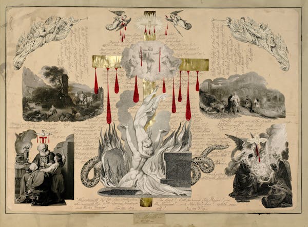 John Bingley Garland collage from Evelyn Waugh's Blood Book