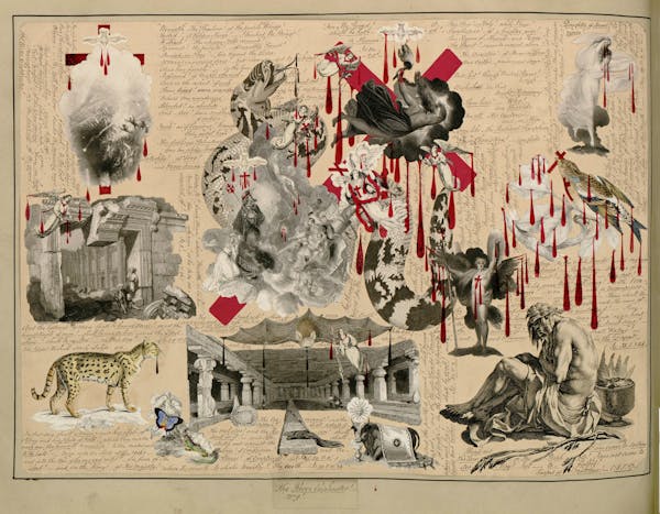 John Bingley Garland collage from Evelyn Waugh's Blood Book