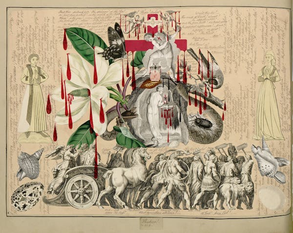 John Bingley Garland collage from Evelyn Waugh's Blood Book