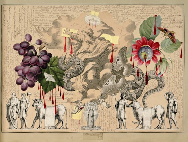 John Bingley Garland collage from Evelyn Waugh's Blood Book