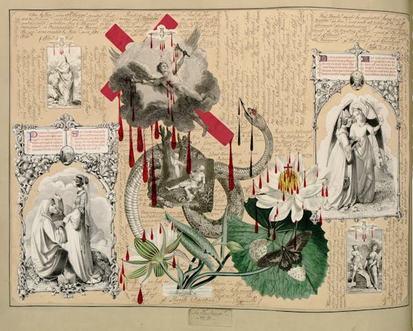 John Bingley Garland collage from Evelyn Waugh's Blood Book