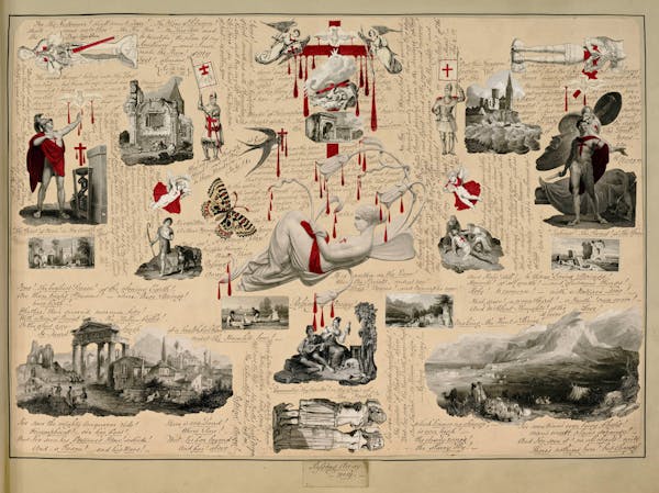 John Bingley Garland collage from Evelyn Waugh's Blood Book