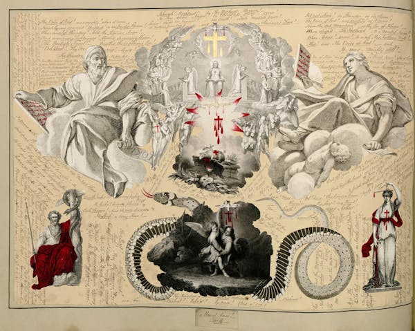 John Bingley Garland collage from Evelyn Waugh's Blood Book