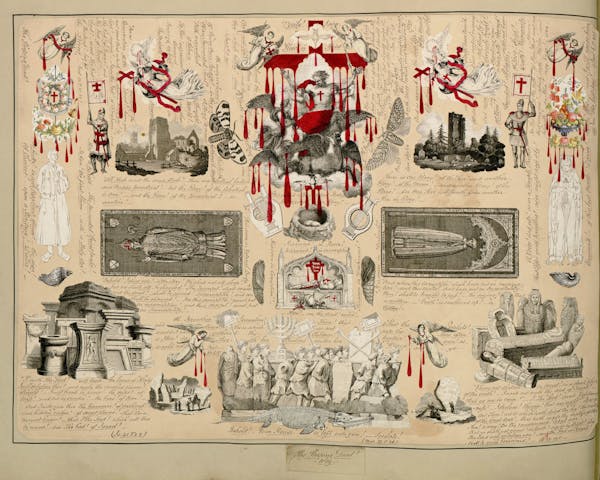 John Bingley Garland collage from Evelyn Waugh's Blood Book