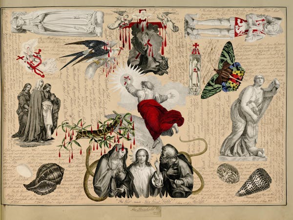 John Bingley Garland collage from Evelyn Waugh's Blood Book