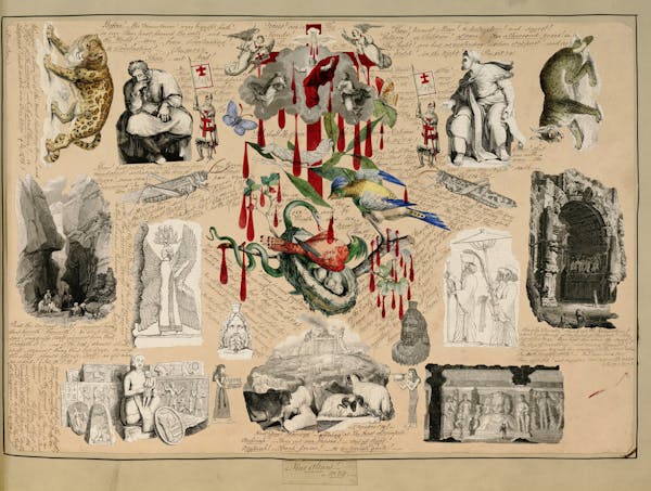 John Bingley Garland collage from Evelyn Waugh's Blood Book