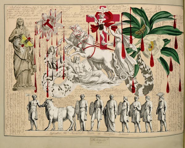 John Bingley Garland collage from Evelyn Waugh's Blood Book