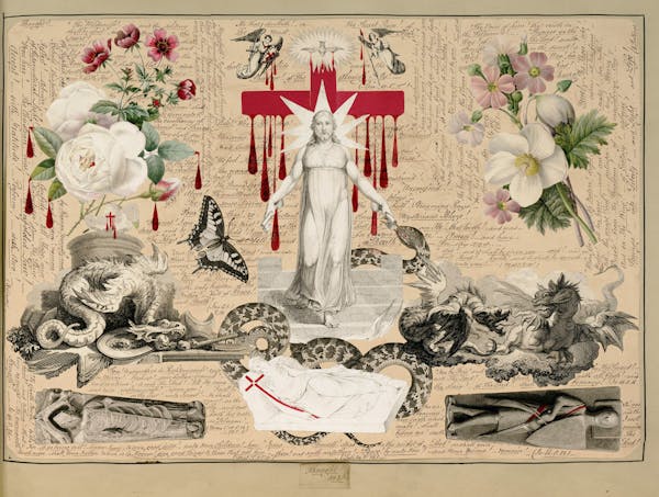 John Bingley Garland collage from Evelyn Waugh's Blood Book