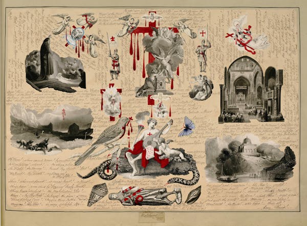 John Bingley Garland collage from Evelyn Waugh's Blood Book