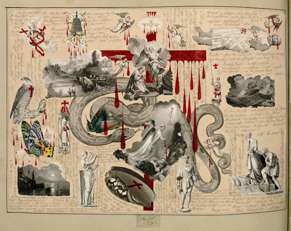 John Bingley Garland collage from Evelyn Waugh's Blood Book