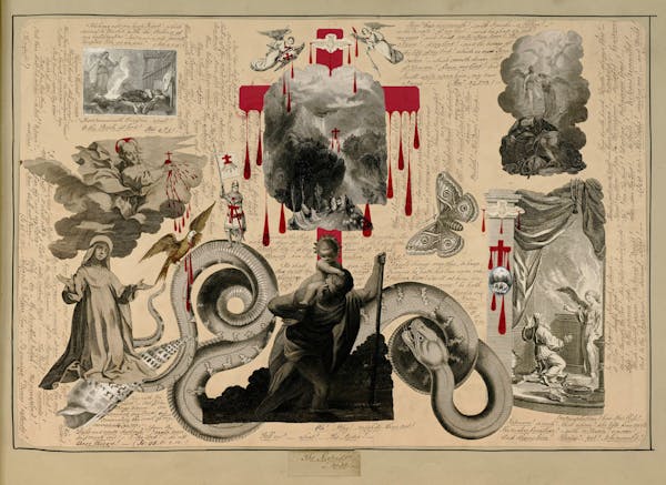 John Bingley Garland collage from Evelyn Waugh's Blood Book