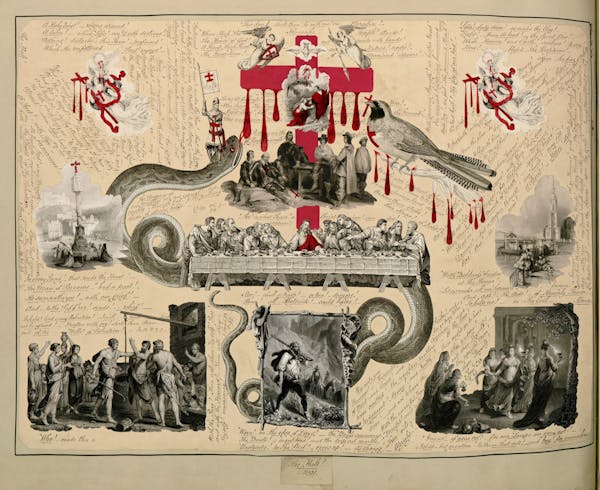 John Bingley Garland collage from Evelyn Waugh's Blood Book