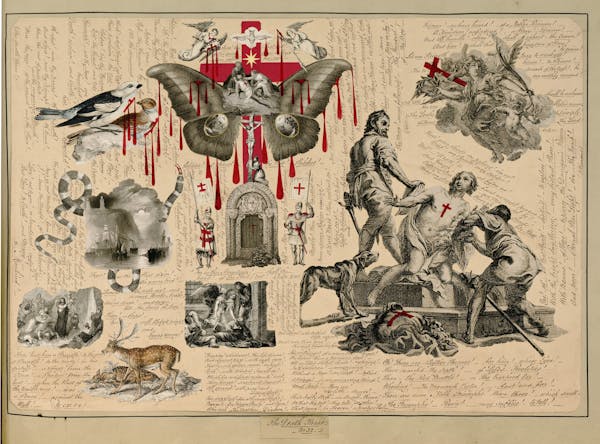 John Bingley Garland collage from Evelyn Waugh's Blood Book