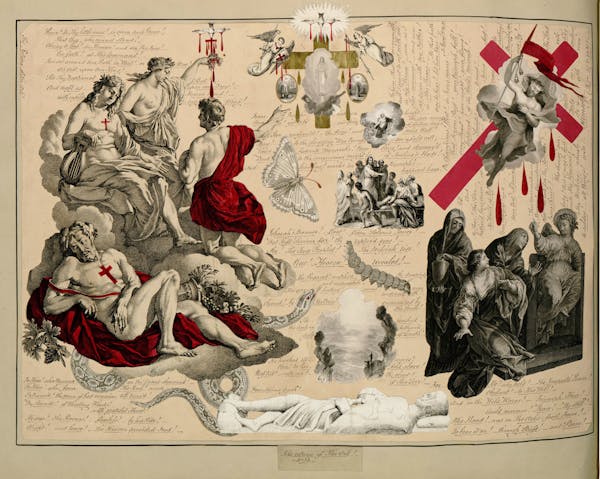 John Bingley Garland collage from Evelyn Waugh's Blood Book